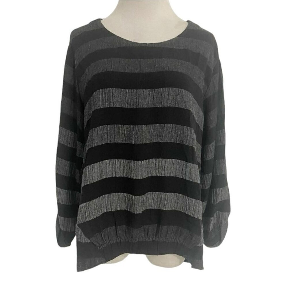 Dolcezza Size XL Top Blouse Long Sleeve Stripe